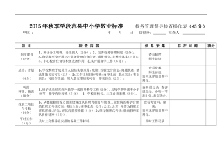 2015年秋季学段范县中小学敬业标准