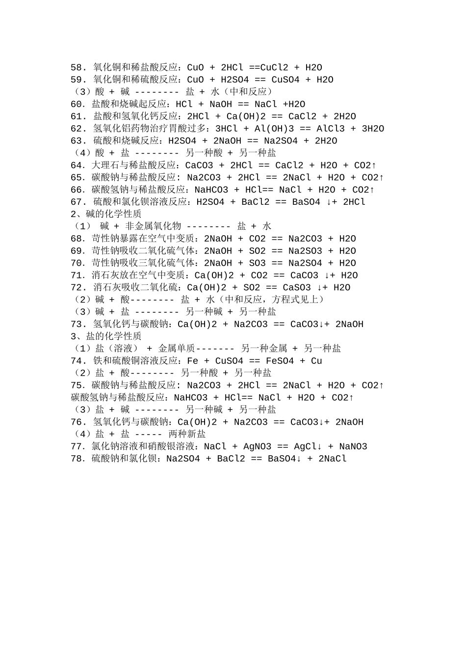 初中化学方程式大全_第3页