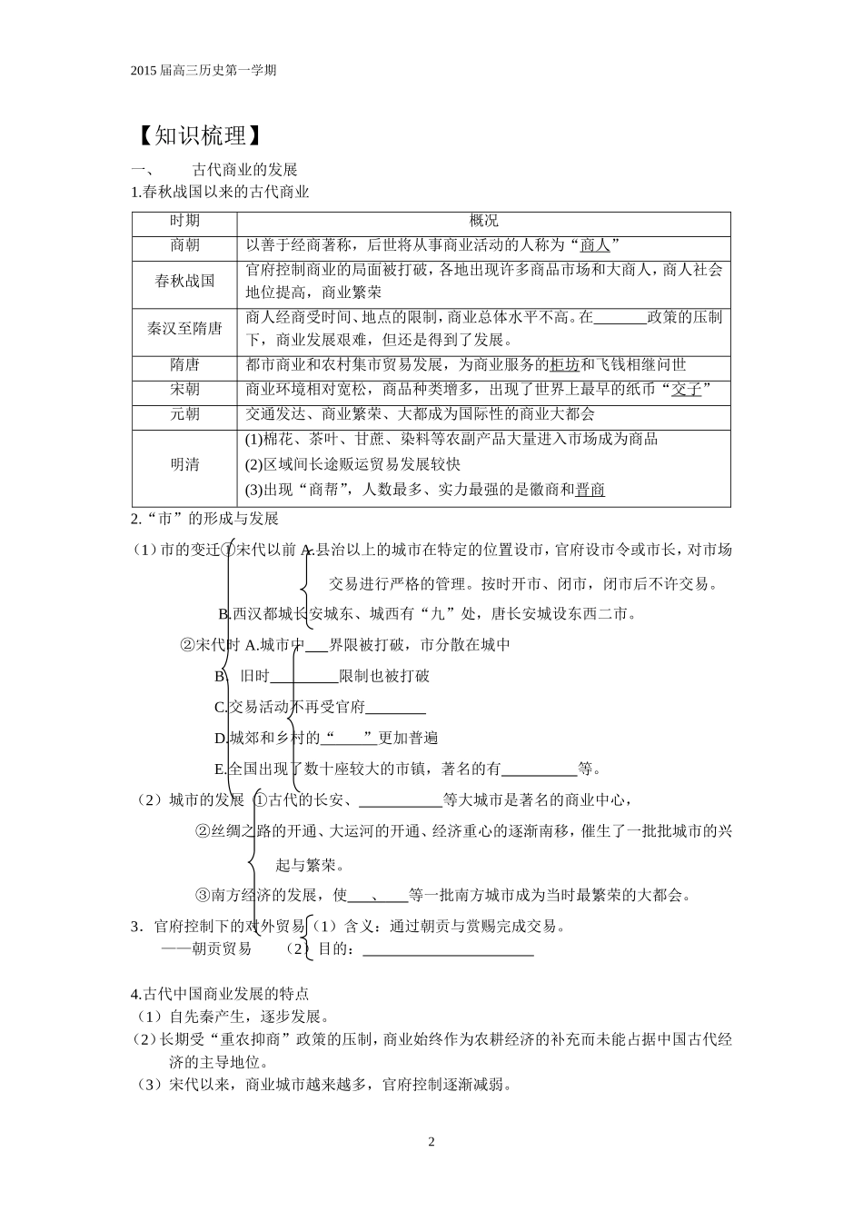 必修2第一单元古代中国经济的基本结构与特点_第2页