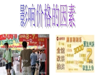 影响价格的因素