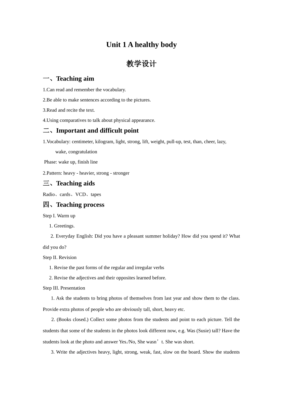 Unit-1-A-healthy-body.教案3_第1页