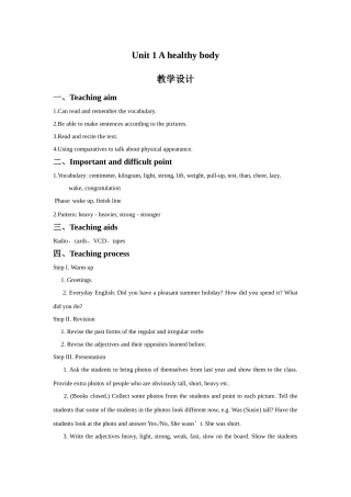 Unit-1-A-healthy-body.教案3
