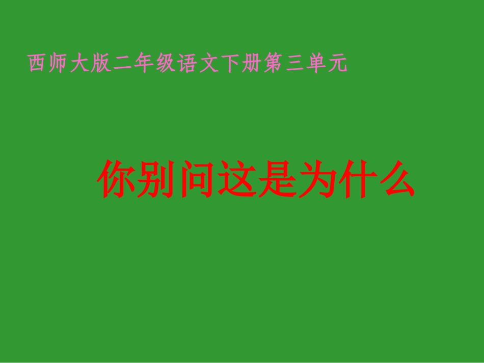 《你别问这是为什么》课件_第1页