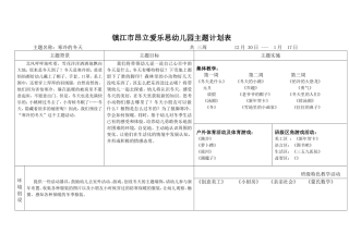 上学期主题计划表四