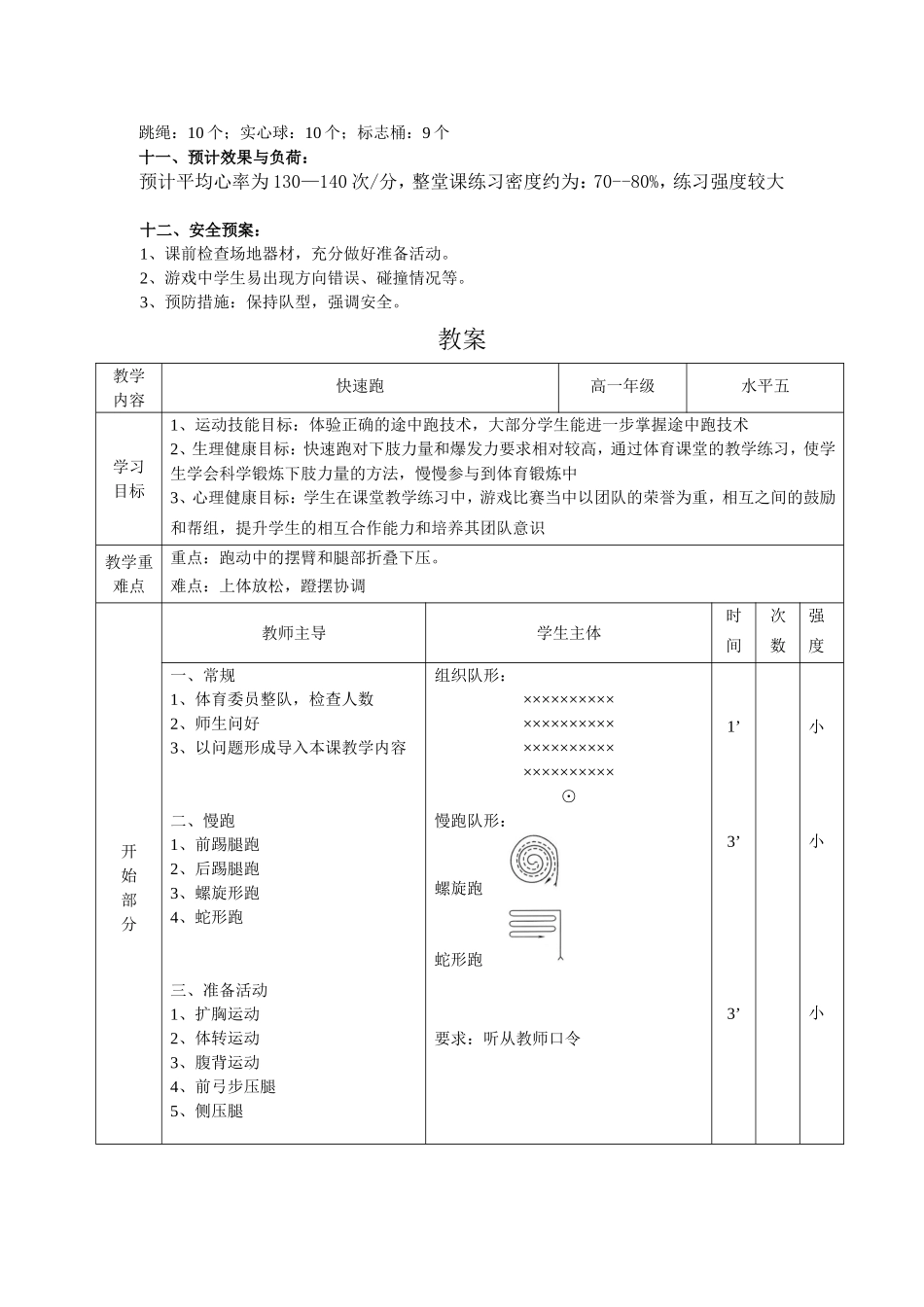 快速跑教学设计与教案_第2页