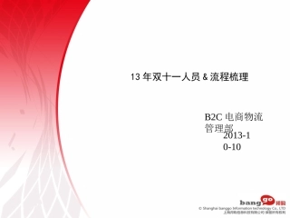 B2C电商物流管理培训双十一人员及流程规划方案