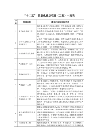 信息化重点项目(工程)