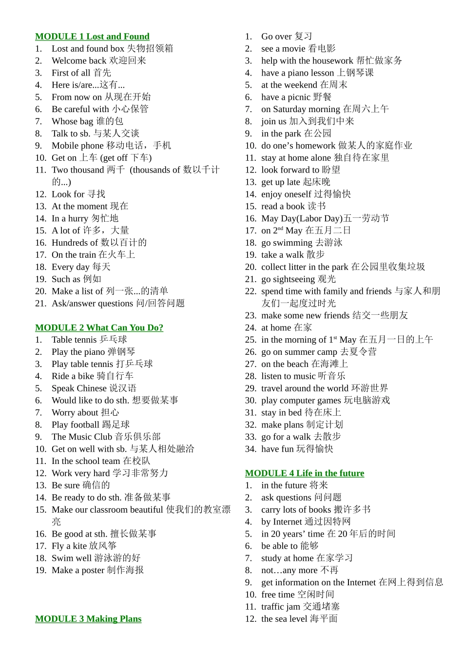 2013年春外研版七年级英语下册短语汇总_第1页