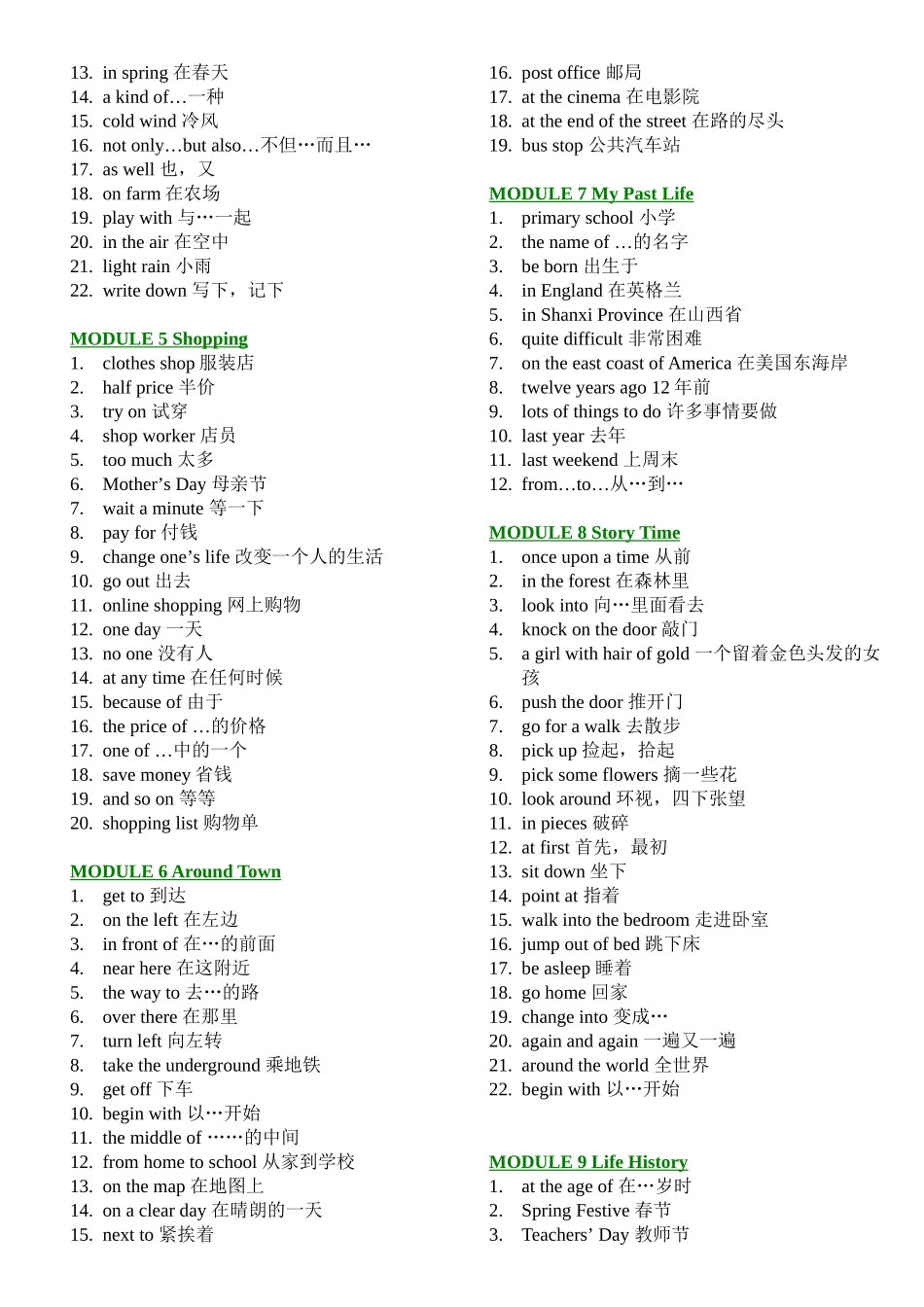 2013年春外研版七年级英语下册短语汇总_第2页