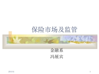 保险市场与保险监管