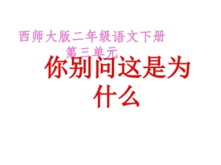 你别问这是为什么