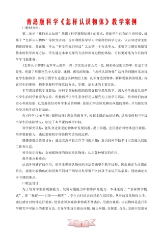 青岛版科学《怎样认识物体》教学案例