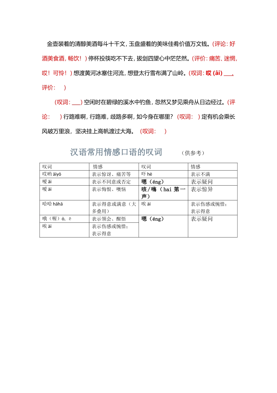 行路难-叹词-评论_第1页