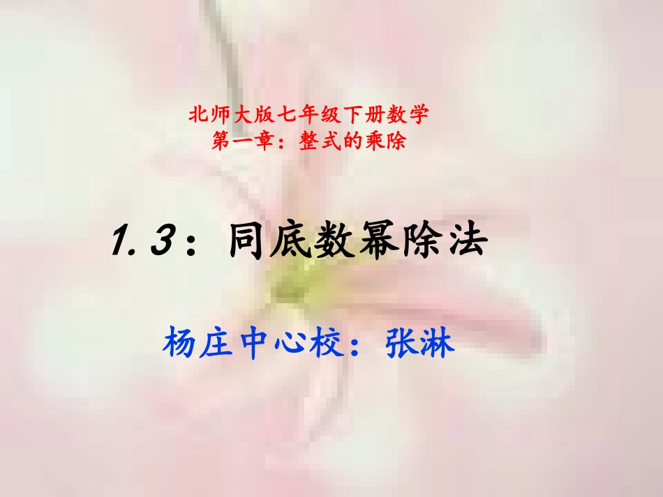 1.3同底数幂的除法_第1页