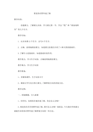 要是你在野外迷了路