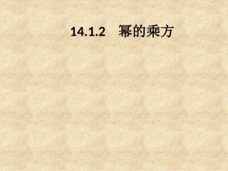 14.1.2幂的乘方