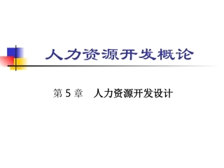 人力资源开发设计