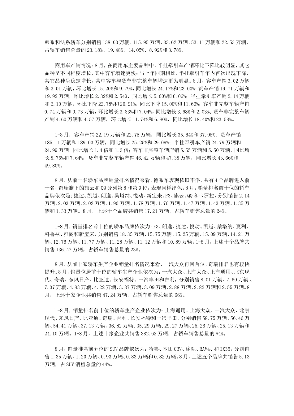 (精品)2010年8月全国汽车销量排行报告_第3页