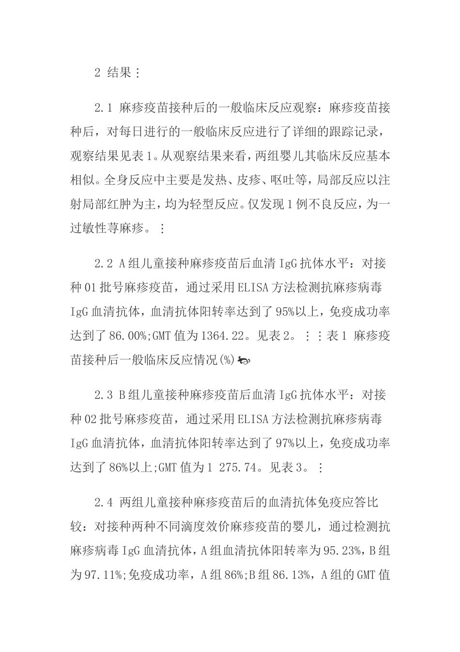 儿童接种不同效价冻干麻疹减毒活疫苗的免疫效果研究_第3页