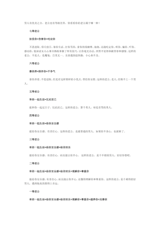 老公分等级-你选好了吗