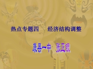 热点专题四--经济结构调整