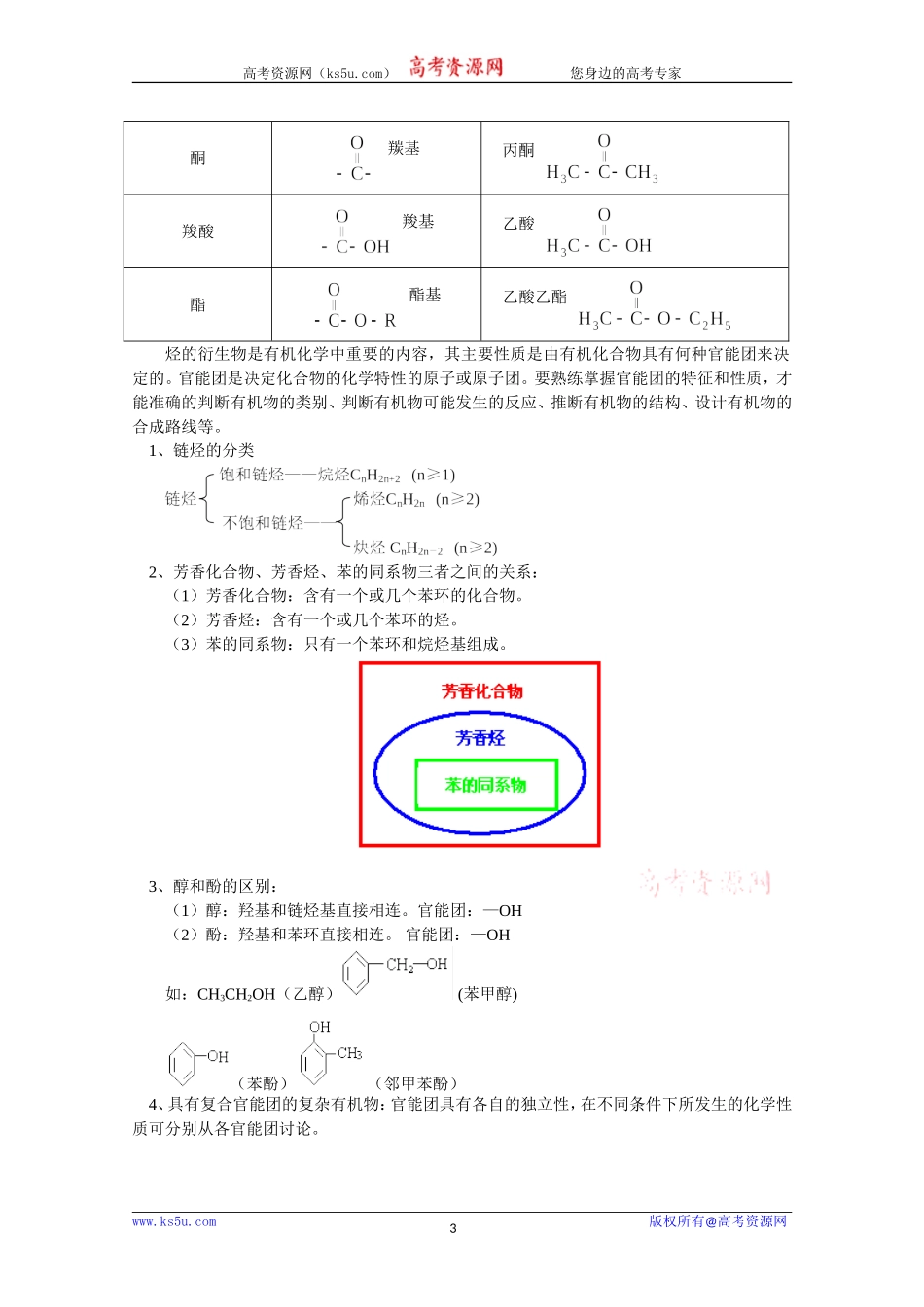 化学：1.1《有机化合物的分类》教案(1)(新人教版选修5).doc_第3页