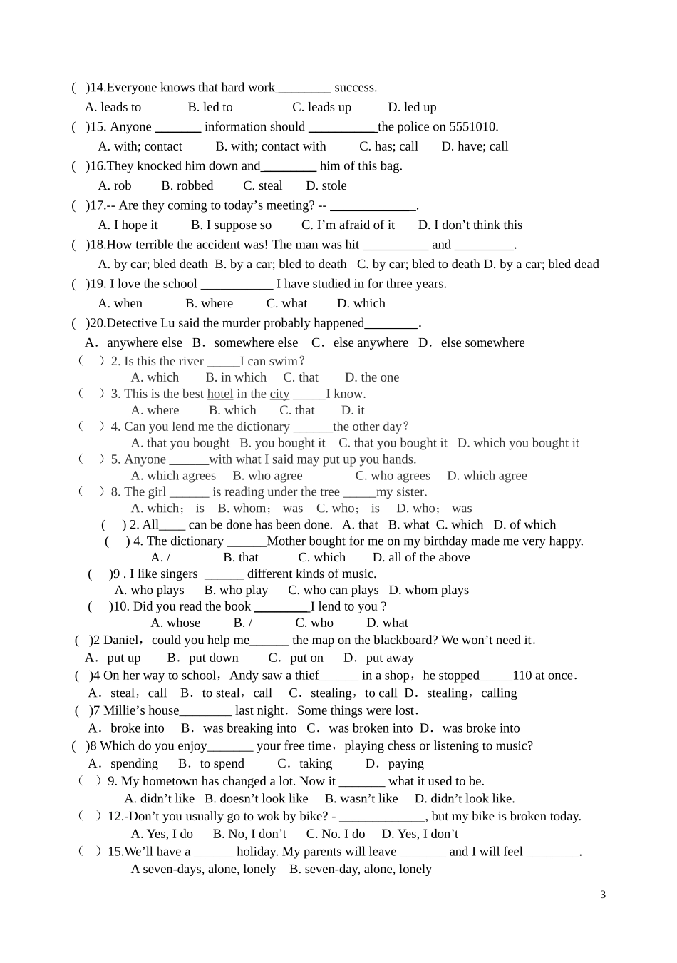 9A复习unit8_第3页