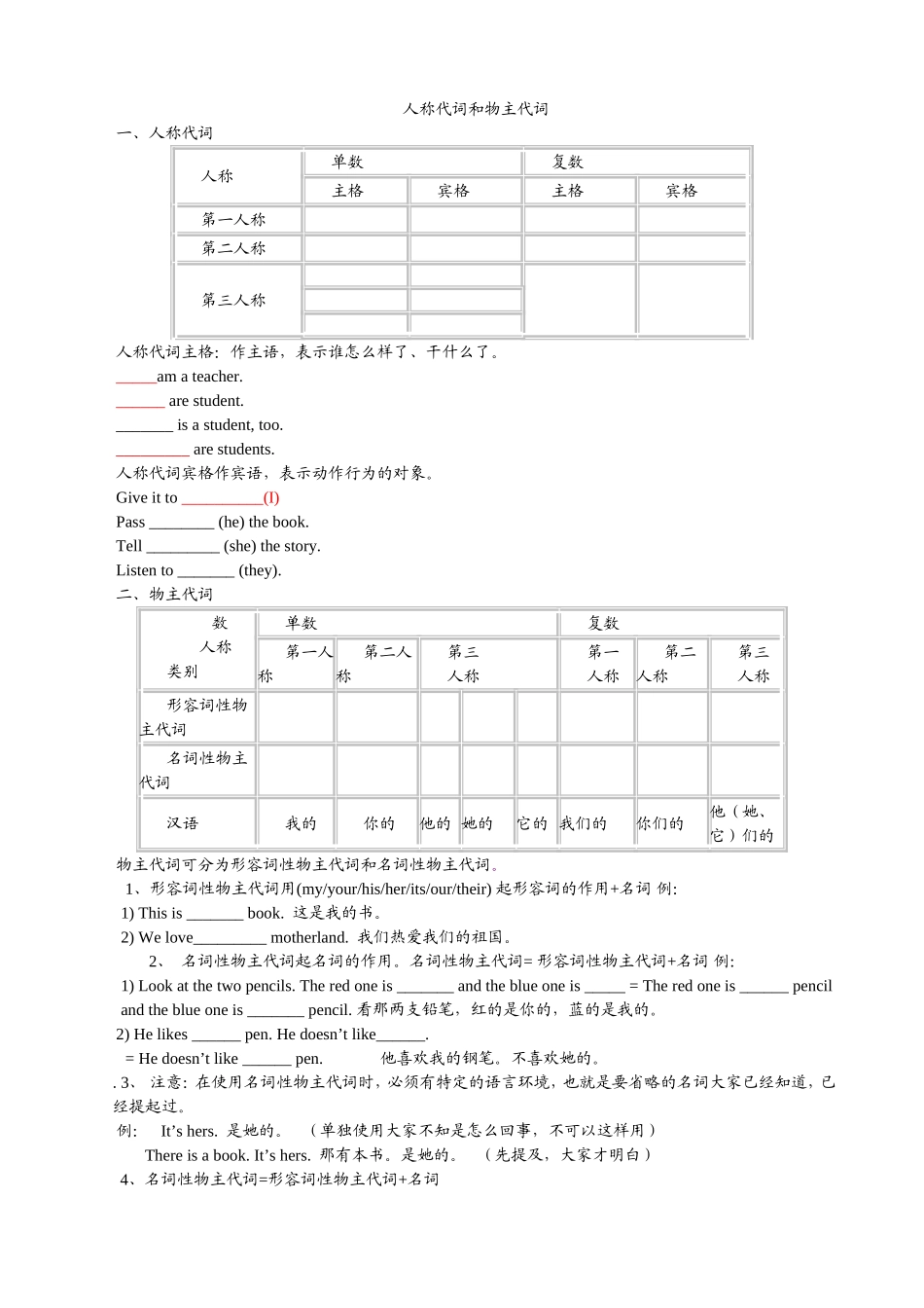 lesson1——名词和代词_第1页