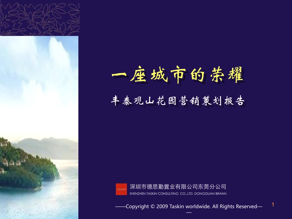 东莞丰泰观山花园营销报告-德思勤_第1页