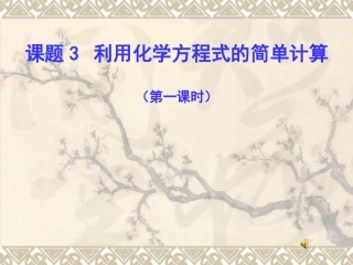 利用化学方程式的简单计算.ppt