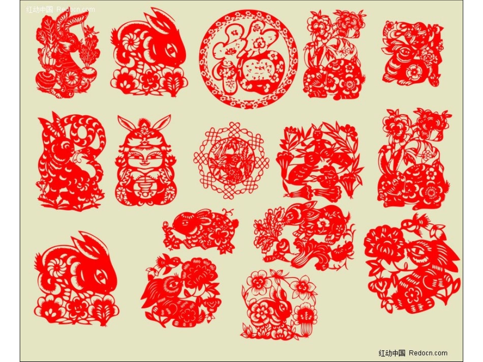 百兔闹福——兔子剪纸艺术图片欣赏_第3页
