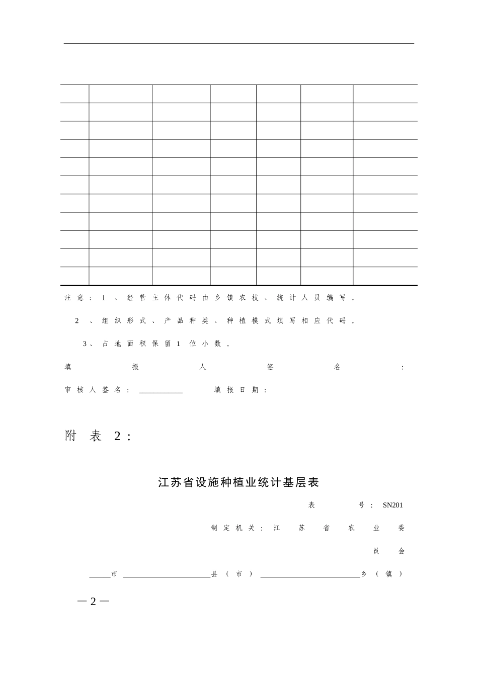江苏省高效农业统计基层表_第2页