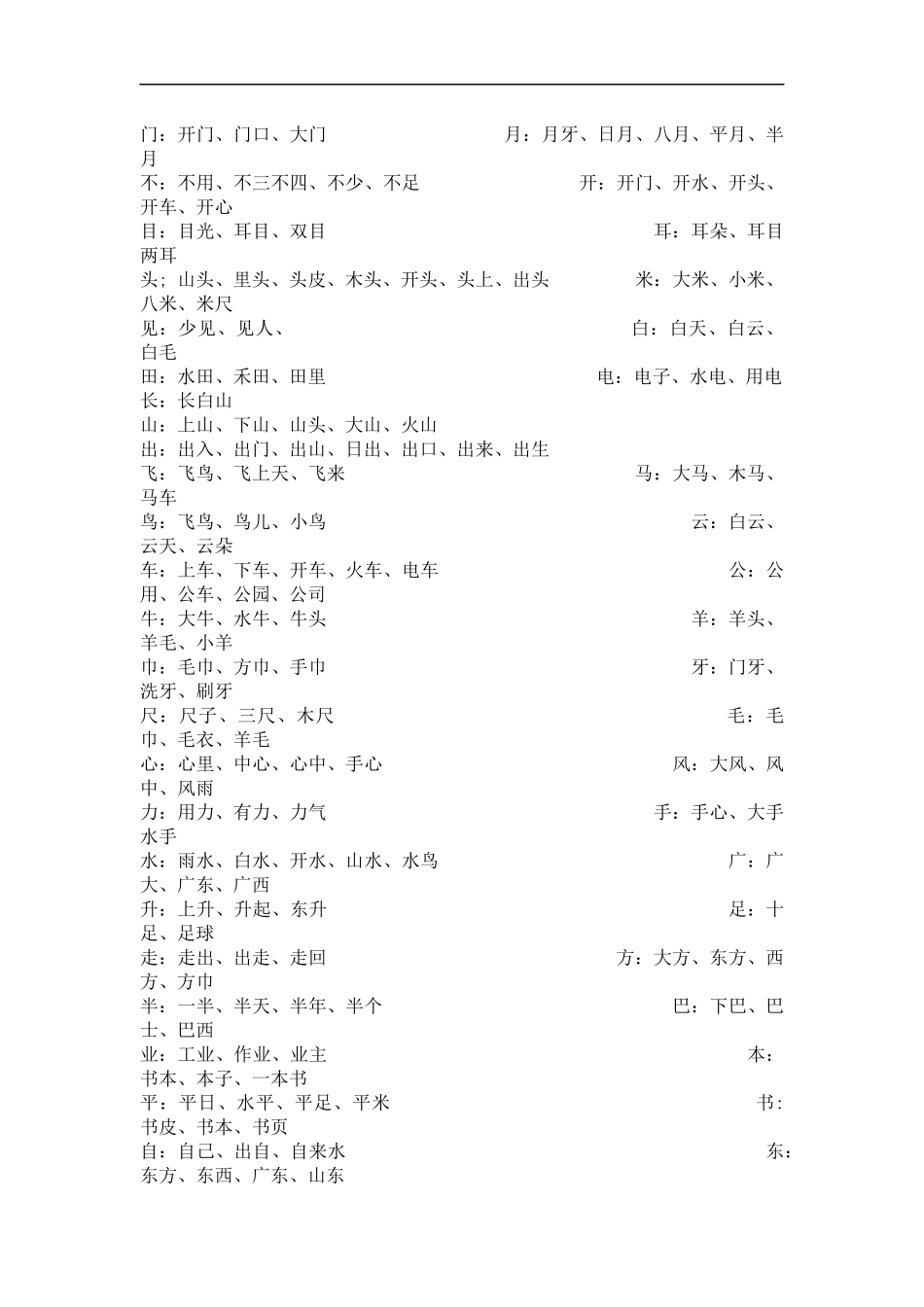一年级上册语语文复习重点_第2页