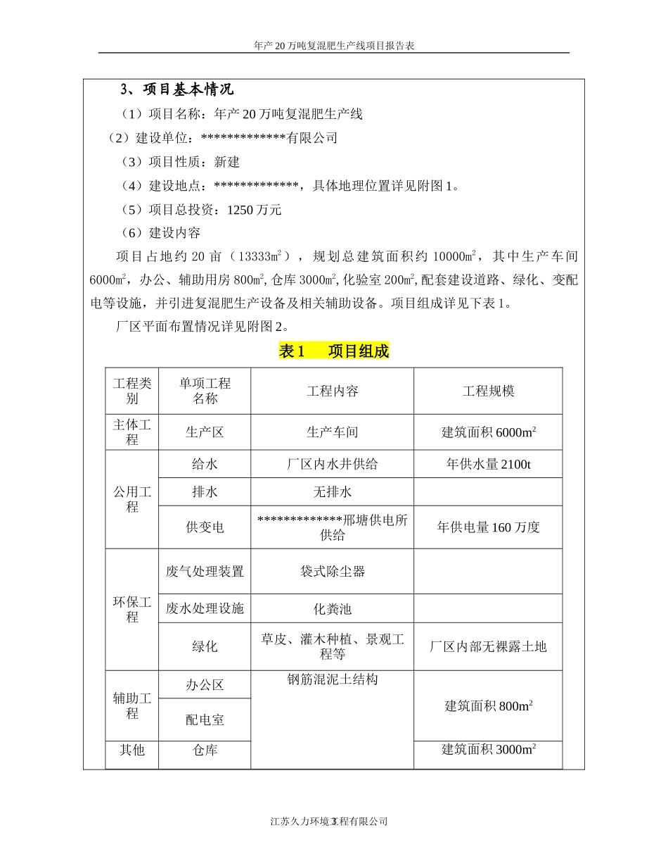 年产20万吨复混肥生产线建设项目环境影响报告表_第3页