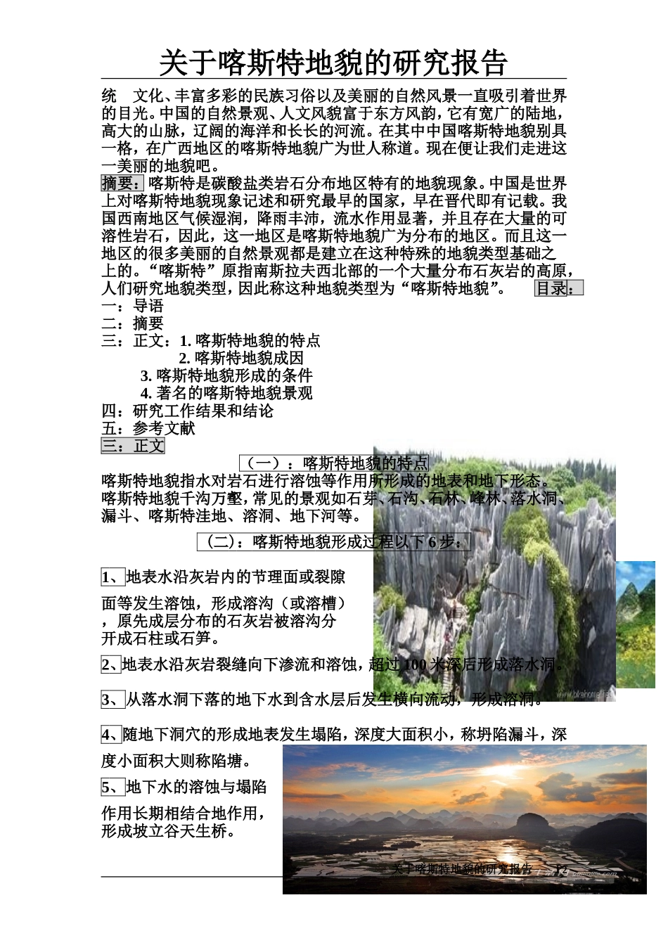 关于喀斯特地貌的研究报告_第2页