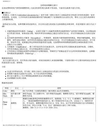 如何阅读UL卡