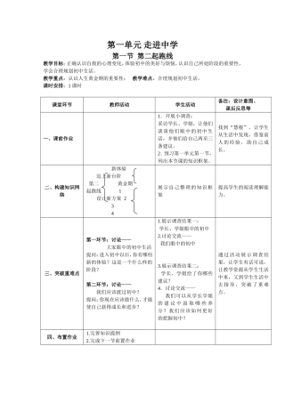 七年级上册-思品-第一单元-走进中学