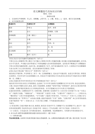 语文解题技巧及知识点归纳