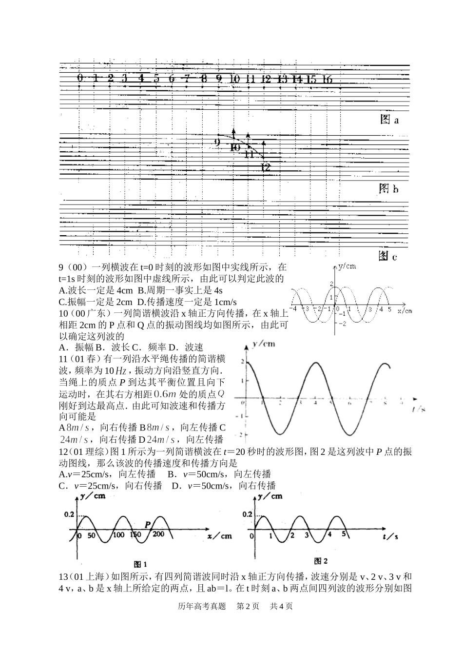 机械波历年高考试题_第2页