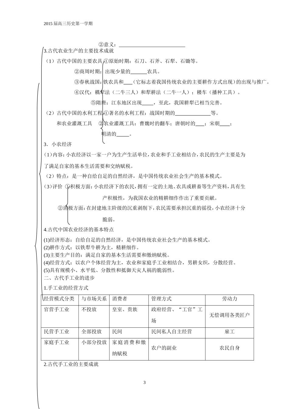 必修2第一单元古代中国经济的基本结构与特点1_第3页