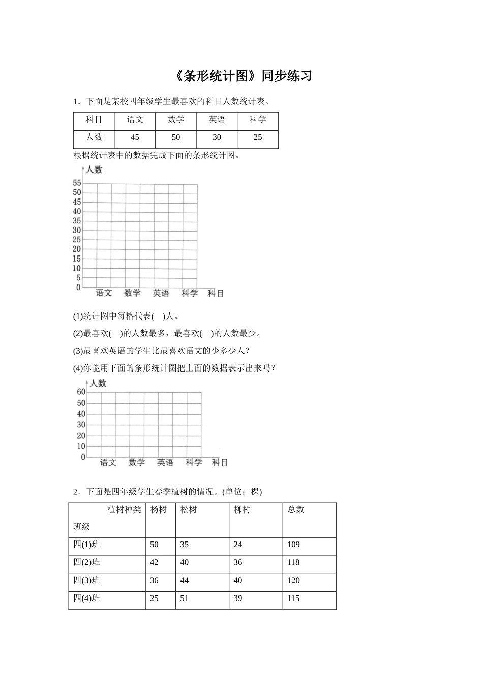 《条形统计图》同步练习6_第1页