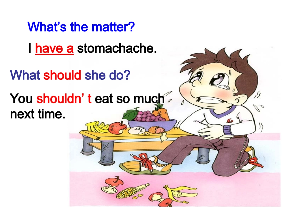 新目标英语八年级下册Unit1What’sthematterSectionA4a教学课件_第3页