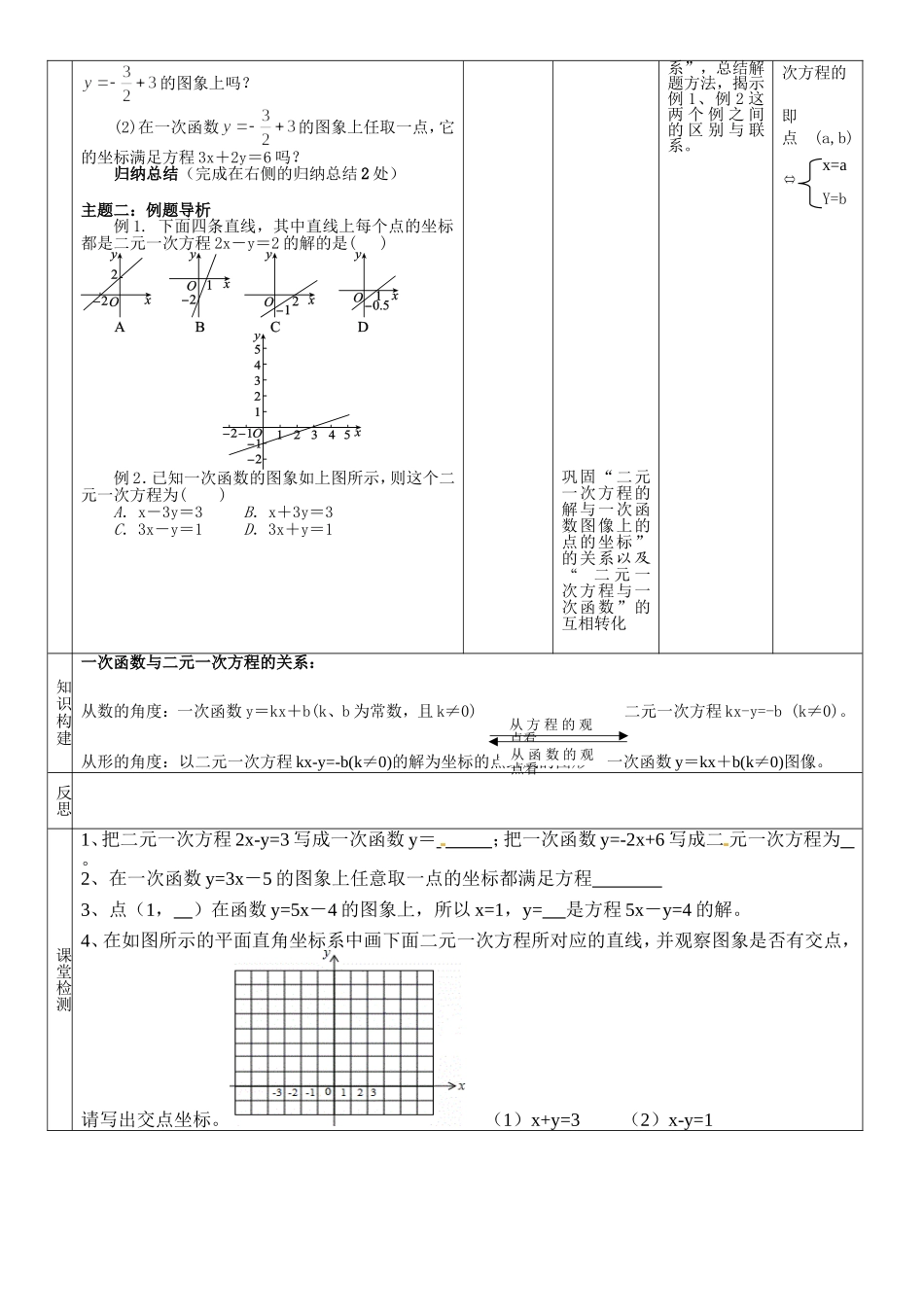 12.3一次函数与二元一次方程---教学设计_第2页