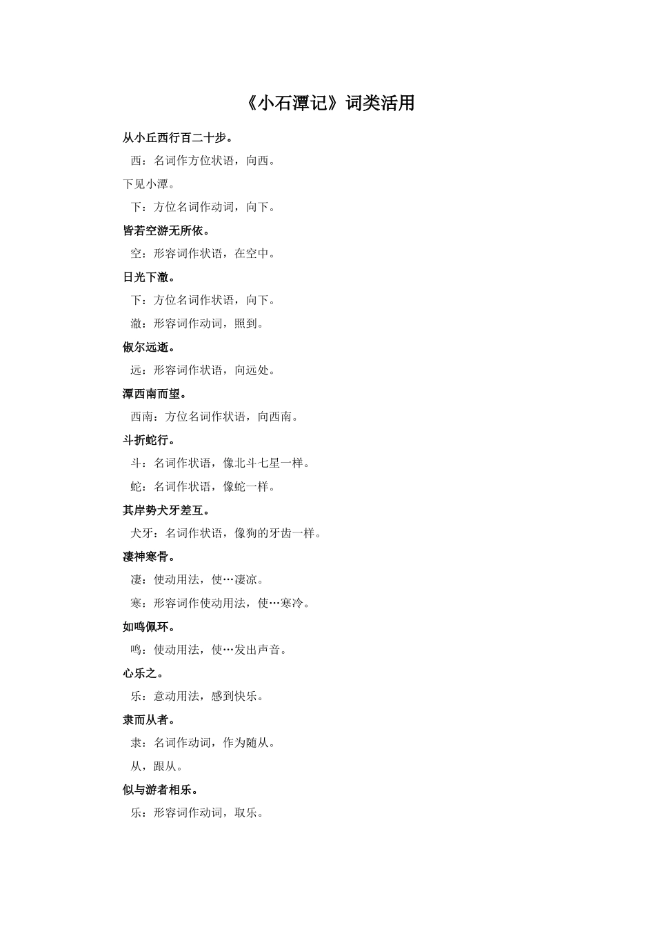 《小石潭记》词类活用_第1页