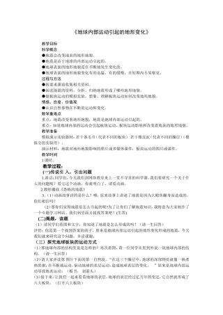 地球内部运动引起的地形变化
