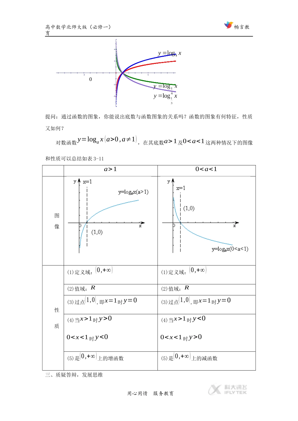 【教学设计】《对数函数的图像和性质》(北师大)_第3页