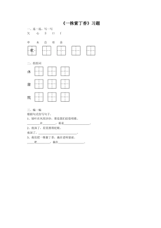 《一株紫丁香》习题2