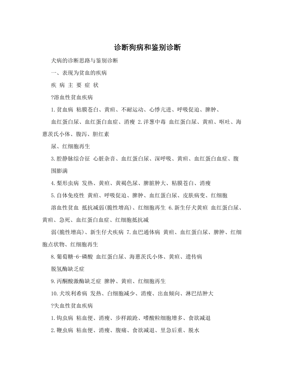诊断狗病和鉴别诊断_第1页