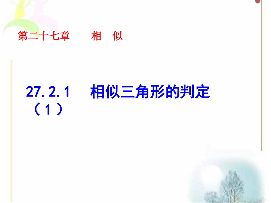 《相似三角形的判定(1)》课件1_第1页