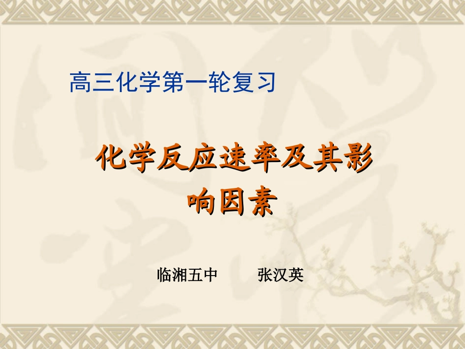 高三化学第一轮复习化学反应速率及其影响因素_第2页